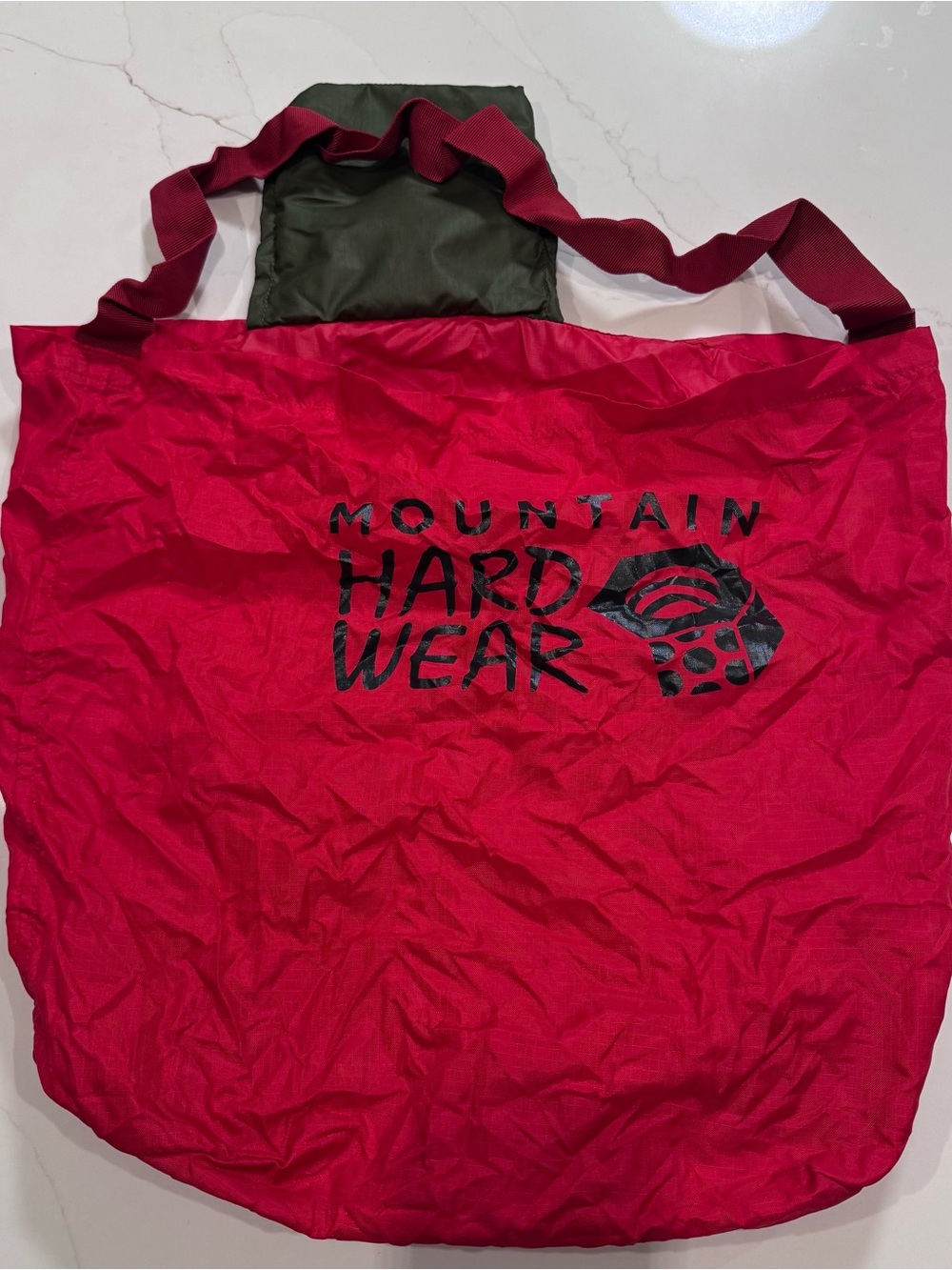 Mountain Hardwear Red Packable Tote with Olive Pocket